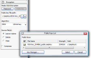 Selecting public key file from the list