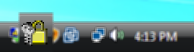 The icon of the clipboard encrypted in the tray notification area