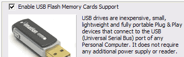Options - Enabling the support for USB Pendrives/Flash Drives