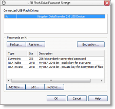 Passwords Storage on USB memory stick