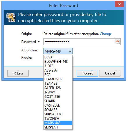 encryption window change algorithm